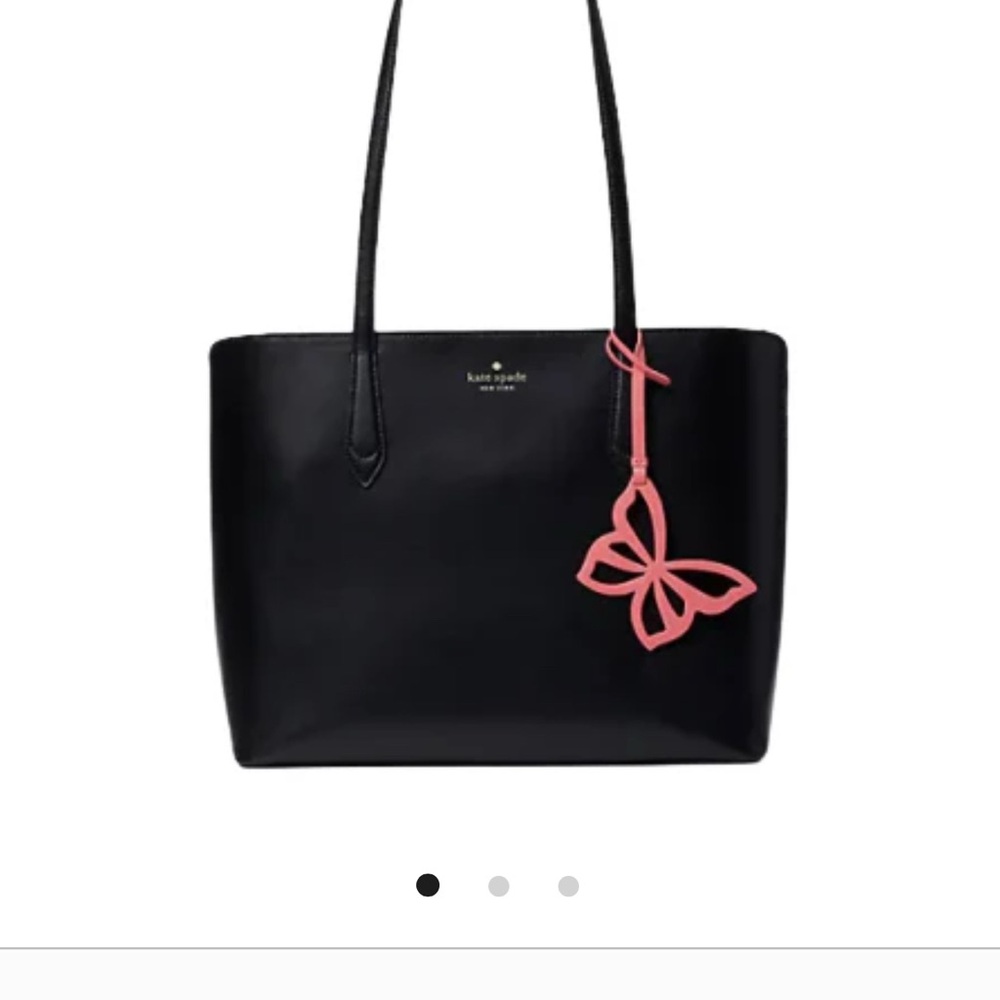 Kate Spade New York Marlee Black Tote with Pink Butterfly Accent - Picture 14 of 17